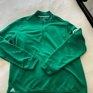 SALE! Men’s Green ADIDAS 1/4 zip track Golf jacket top sweatshirt Large